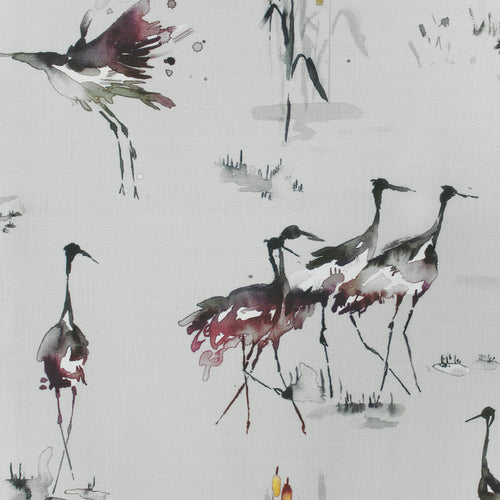 Voyage Maison Cranes Printed Fabric in Tourmaline
