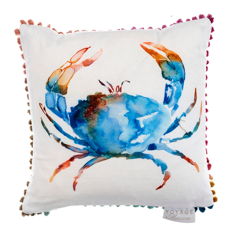Voyage Maison Crustaceans Small Printed Cushion Cover in Cobalt