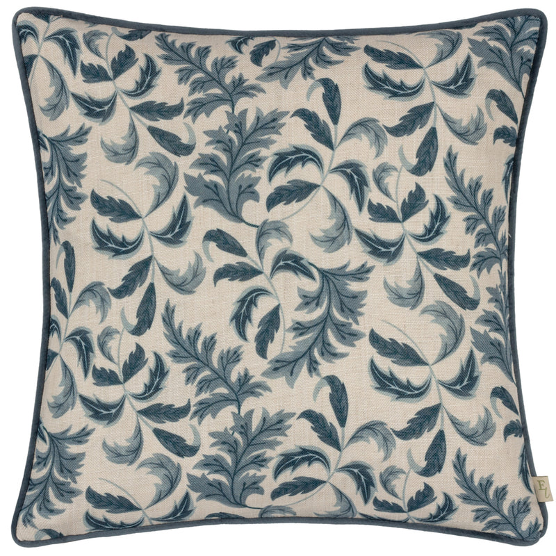 Evans Lichfield Chatsworth Topiary Piped Cushion Cover in Petrol