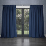 Voyage Maison Cube Velvet Pencil Pleat Curtains in Bluebell