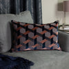 Paoletti Delano Velvet Jacquard Cushion Cover in Blush/Navy