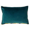 Paoletti Delano Velvet Jacquard Cushion Cover in Teal/Gold