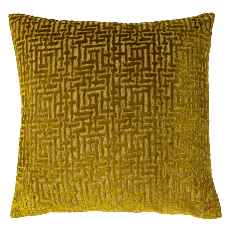 Paoletti Delphi Velvet Jacquard Cushion Cover in Gold