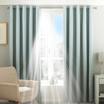 Essentials Twilight Thermal Blackout Eyelet Curtains in Duck Egg