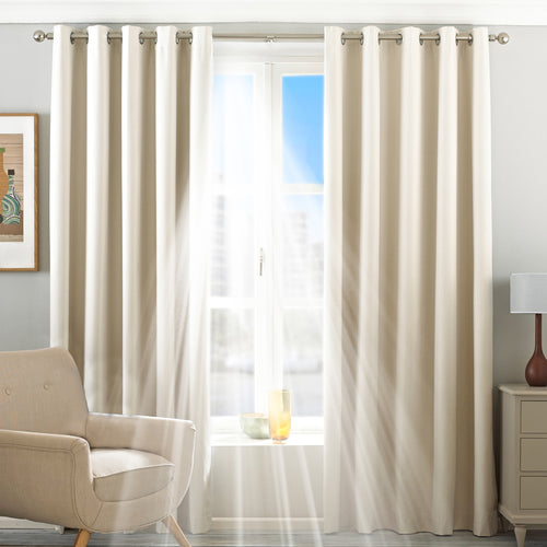 Essentials Twilight Thermal Blackout Eyelet Curtains in Ivory
