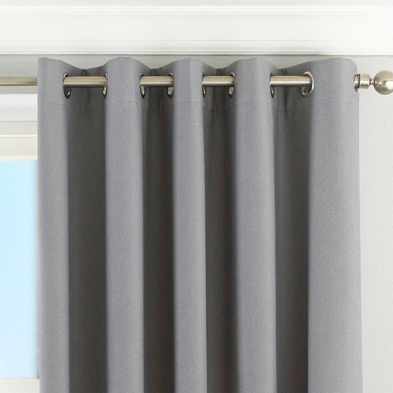 Essentials Twilight Thermal Blackout Eyelet Curtains in Silver