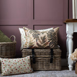 Floral Red Cushions - Elowen Printed Piped Feather Filled Cushion Mulberry Voyage Maison