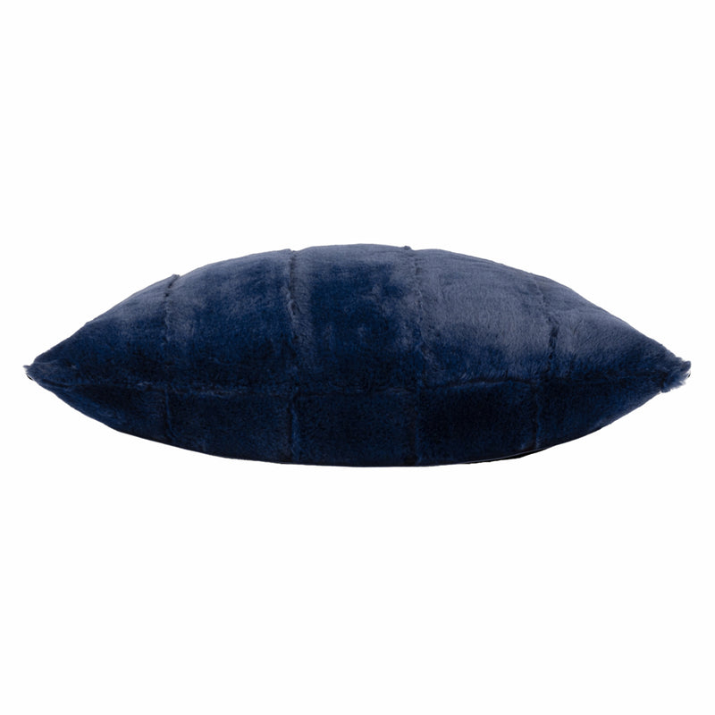 Paoletti Empress Faux Fur Cushion Cover in Navy