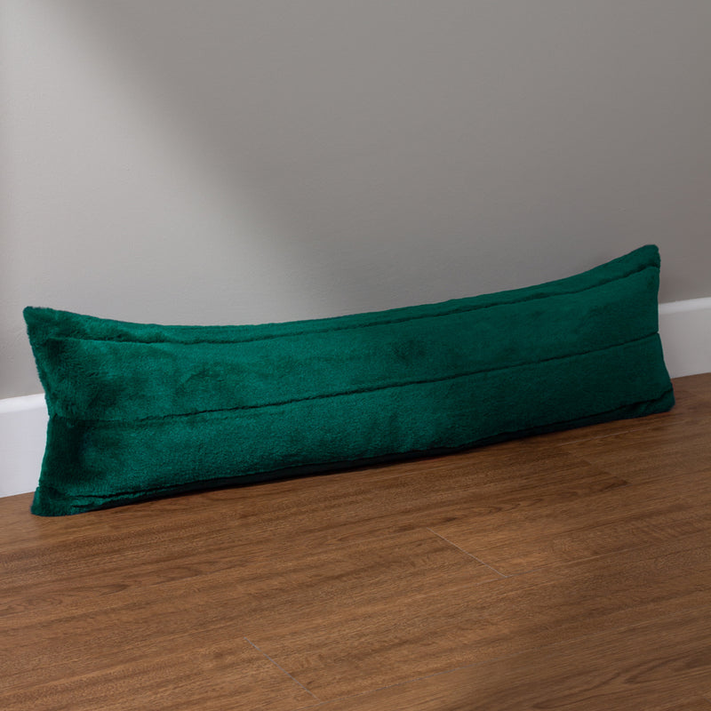 Paoletti Empress Faux Fur Draught Excluder in Emerald
