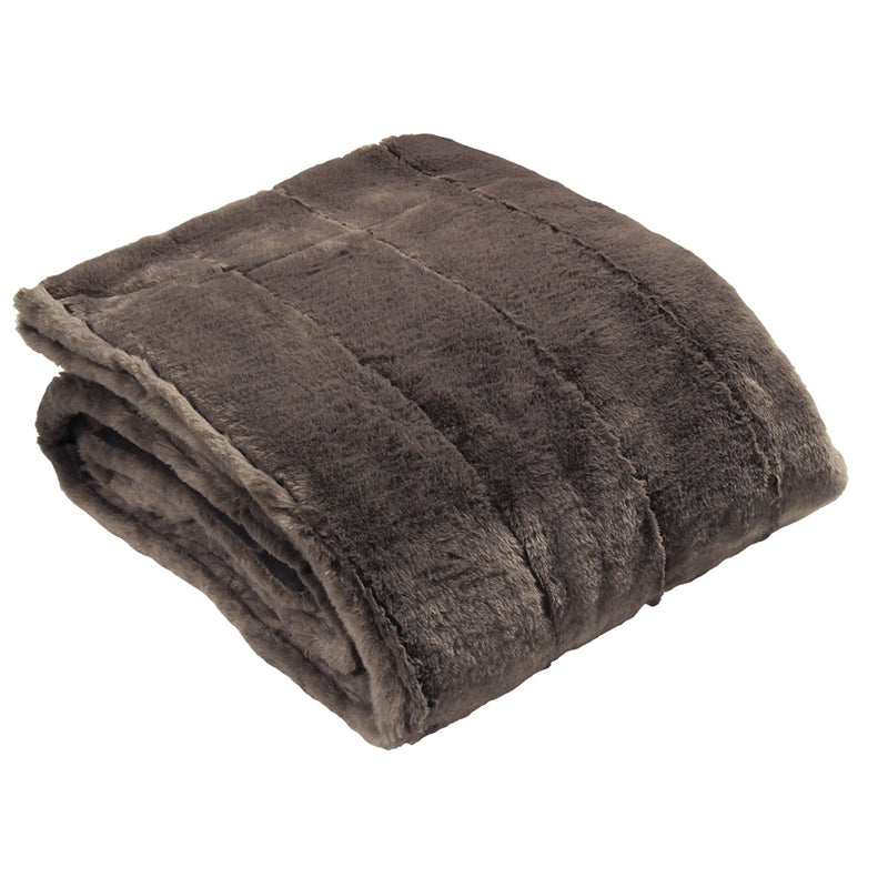 Paoletti Empress Faux Fur Throw in Taupe