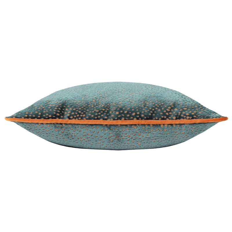 Paoletti Estelle Spotted Cushion Cover in Teal/Rust