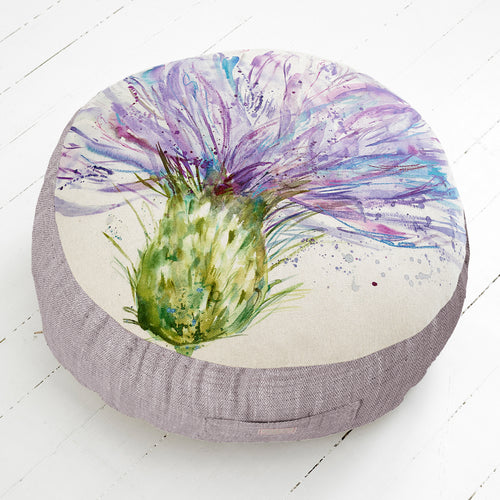 Voyage Maison Expressive Printed Feather Floor Cushion in Thistle