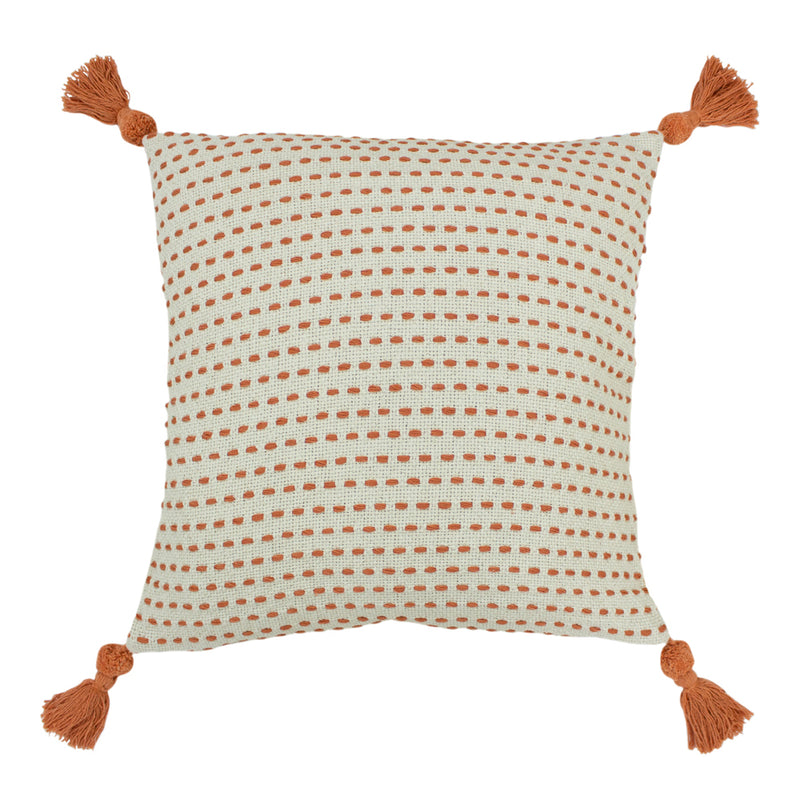 Ezra Embroidered Cushion Coral