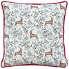 Evans Lichfield Festive Reindeer Repeat Cushion Cover in Scarlet