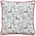Evans Lichfield Festive Reindeer Repeat Cushion Cover in Scarlet