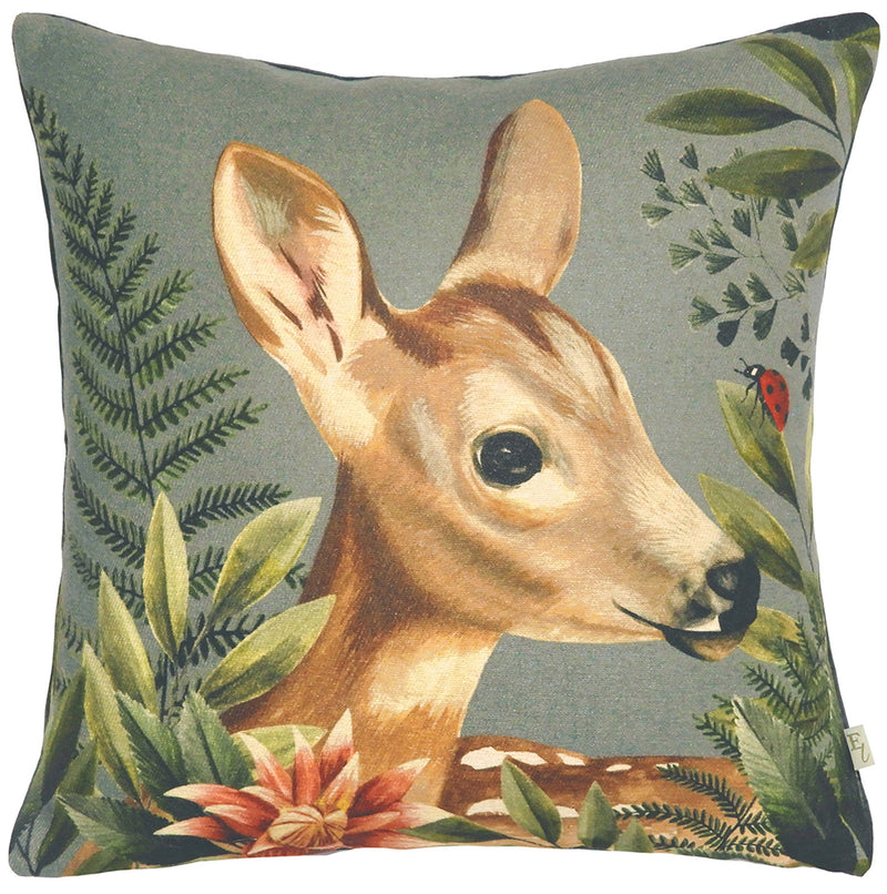 Evans Lichfield Forest Fawn Cushion Cover in Grey