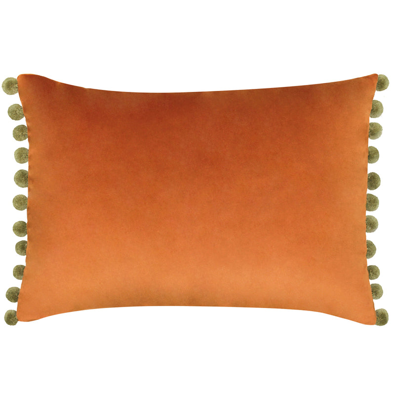 Paoletti Fiesta Velvet Cushion Cover in Rust/Khaki