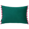 Paoletti Fiesta Velvet Cushion Cover in Teal/Berry