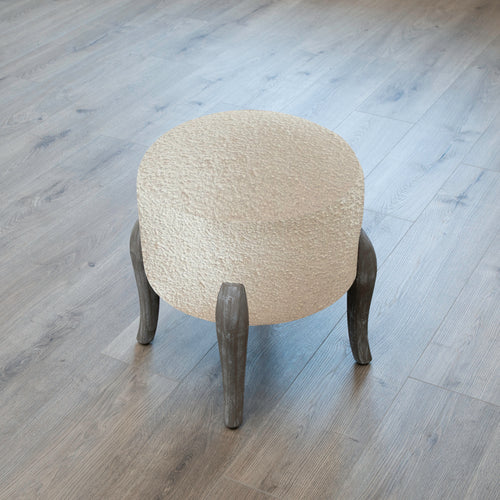 Voyage Maison Finn Round Footstool in Boucle Barley