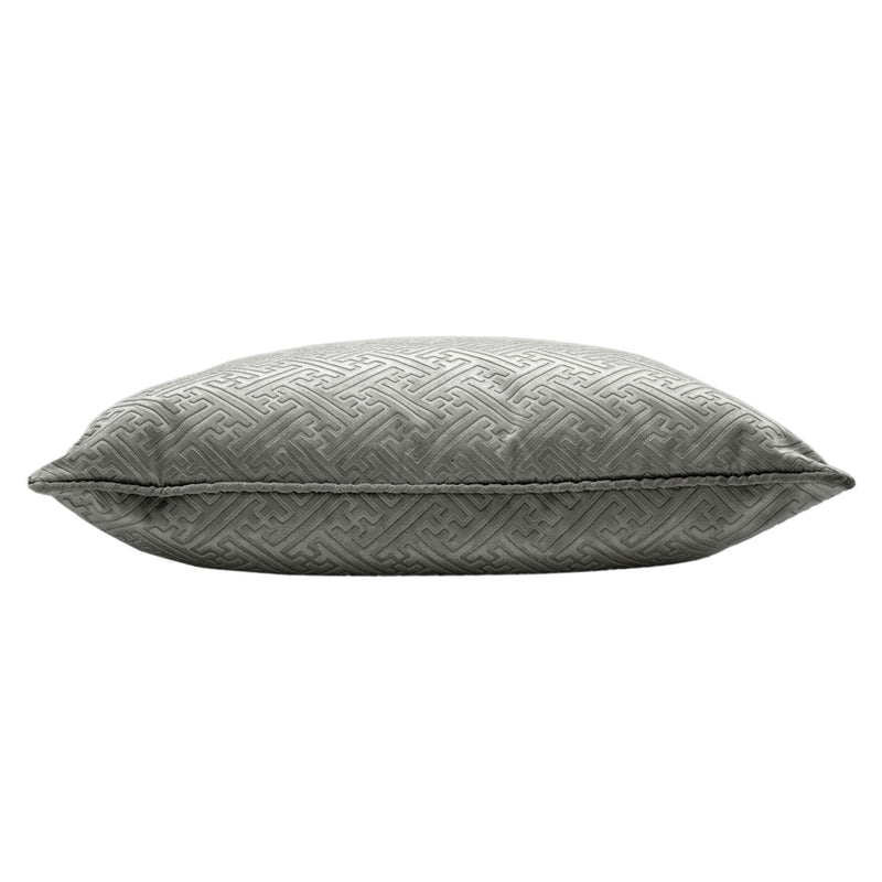 Paoletti Florence Embossed Velvet Cushion Cover in Silver