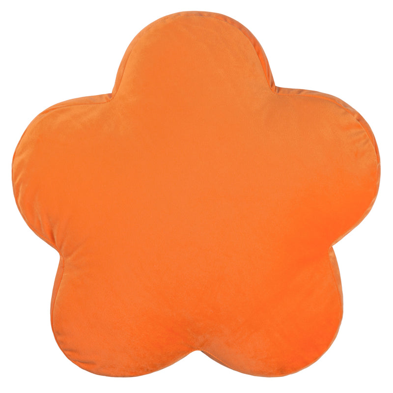 heya home Flower Velvet Reversible Ready Filled Cushion in Orange