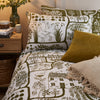 furn. Frida Abstract Printed Reversible Duvet Cover Set in Moss