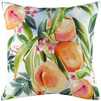 Evans Lichfield Fruit Peaches Printed Cushion Cover in Orange