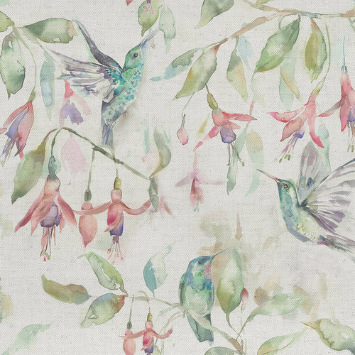 Voyage Maison Fuchsia Flight Printed Cotton Fabric in Natural