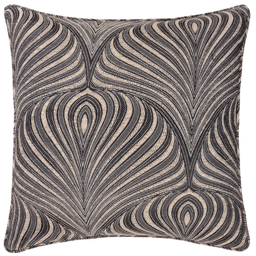 Paoletti Gatsby Jacquard Piped Cushion Cover in Black