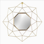 Paoletti Gold Geo 60cm Round Circular Wall Mirror in Brass