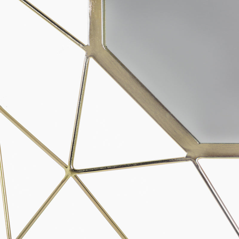 Paoletti Gold Geo 60cm Round Circular Wall Mirror in Brass