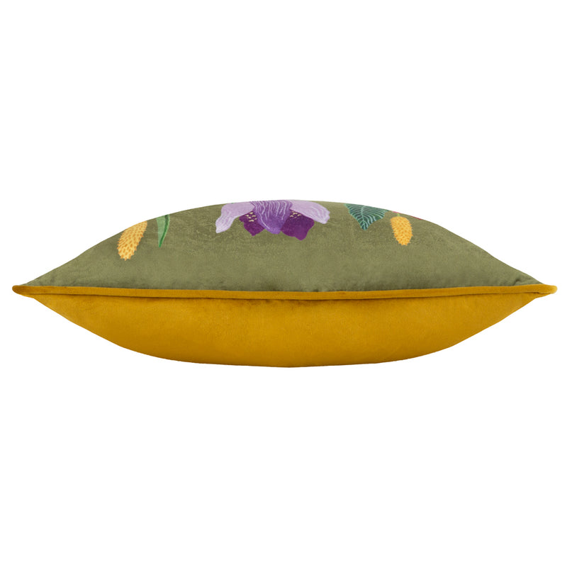 Wylder House of Bloom Celandine Cushion Cover in Olive