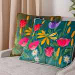 Wylder House of Bloom Celandine Cushion Cover in Teal