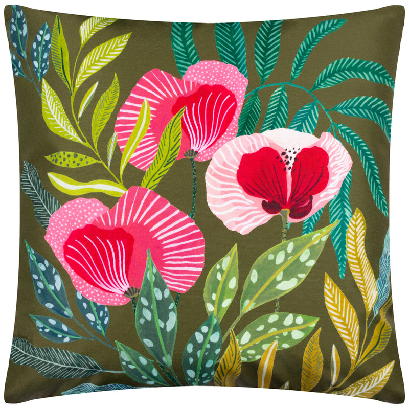 Wylder House of Bloom Poppy Outdoor Cushion Cover in Olive