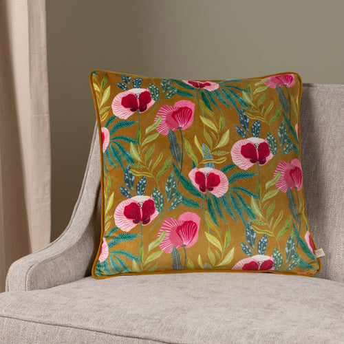 Wylder House of Bloom Poppy Cushion Cover in Saffron