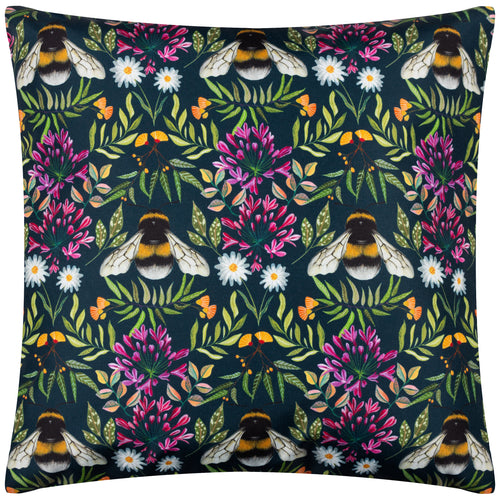 Wylder House of Bloom Zinnia Bee Outdoor Cushion Cover in Navy