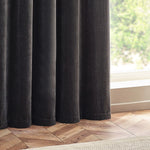 Yard Heavy Chenille Room Darkening Eyelet Curtains in Charcoal