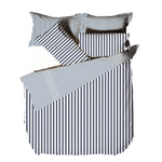 Hebden Mélange Stripe 100% Cotton Duvet Cover Set Navy/Grey