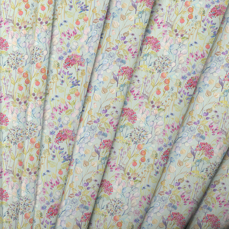 Voyage Maison Hedgerow Printed Fine Lawn Cotton Apparel Fabric in Duck Egg