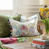 Floral Multi Cushions - Hedgerow Printed Feather Filled Cushion White Voyage Maison