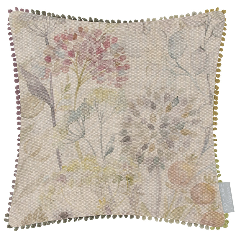 Floral Multi Cushions - Hedgerow Printed Cushion Cover Natural Voyage Maison