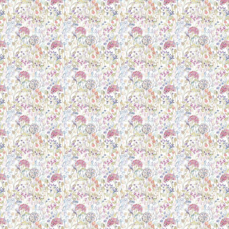 Voyage Maison Hedgerow Floral Printed Oil Cloth Fabric (By The Metre) in Natural