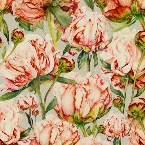 Marie Burke Heligan Printed Cotton Fabric in Stone