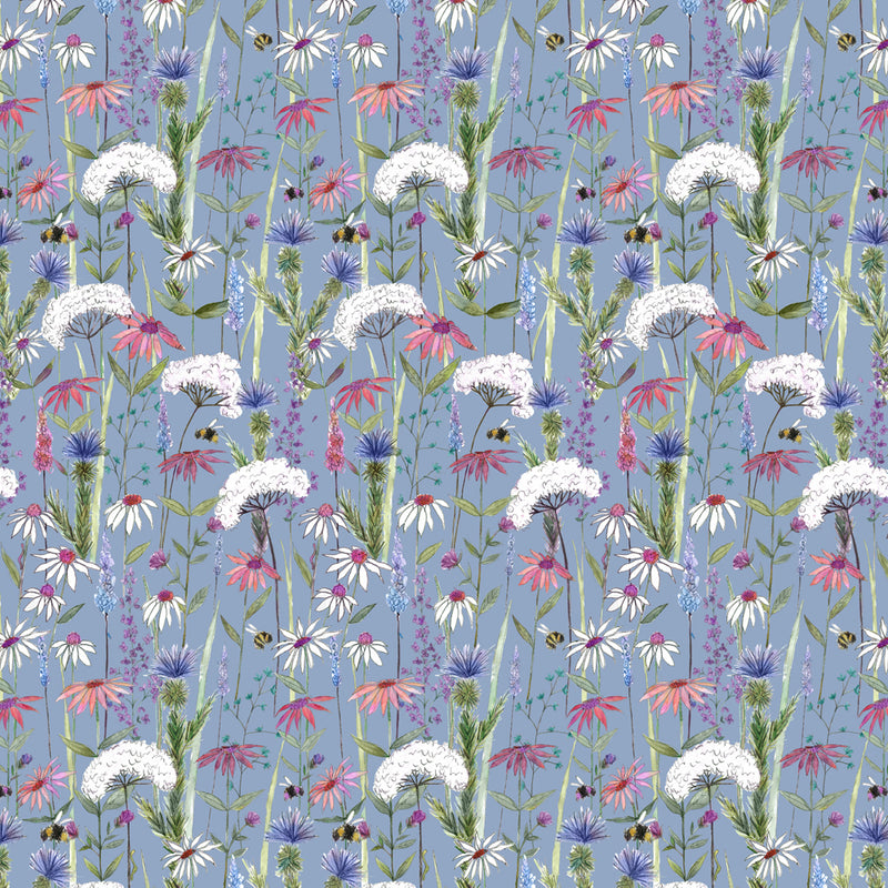 Voyage Maison Hermione Printed Cotton Fabric in Bluebell