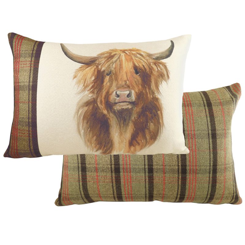Hunter Highland Cow Rectangular Cushion Multicolour
