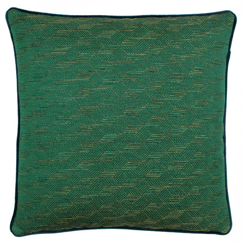 Paoletti Highbury Jacquard Cushion Cover in Emerald/Gold