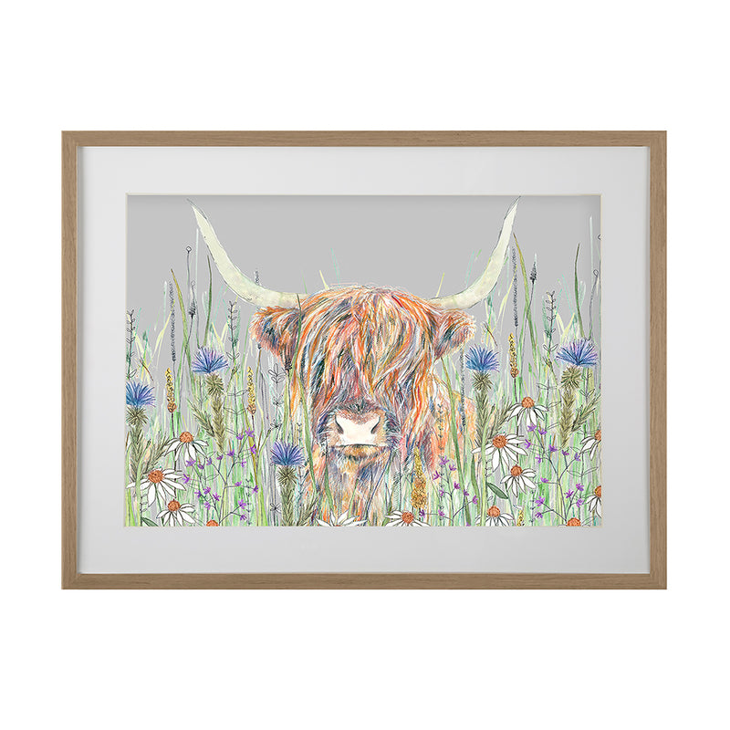 Voyage Maison Highland Cow Framed Print in Tobacco