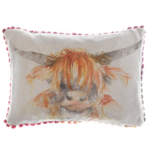 Voyage Maison Highland Cow Printed Cushion Cover in Natural