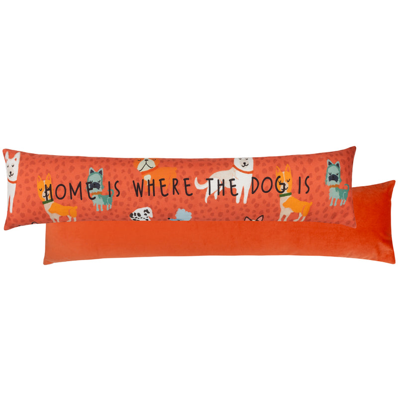 furn. Home Is Where The Dog Is Draught Excluder in Orange