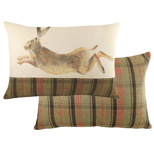 Evans Lichfield Hunter Leaping Hare Rectangular Cushion Cover in Sand